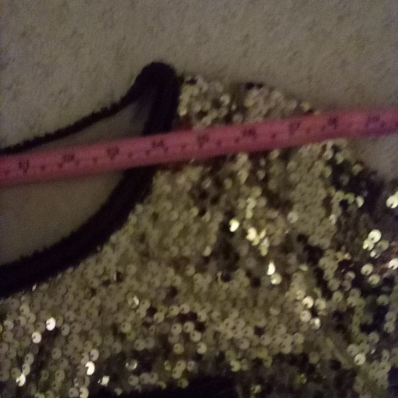 Inman Gold Sequin Brown Trimmed Evening Jacket Petite Medium - Picture 5 of 10